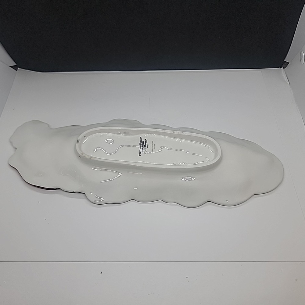 FITZ & FLOYD Santa Claus Snack Therapy 13" Christmas Cookie Serving Tray Decor - Picture 4 of 9